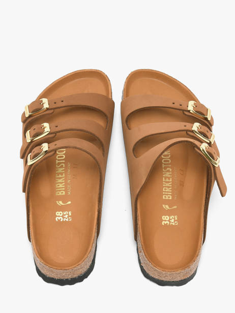Slippers In Leather Birkenstock Brown accessoires 1031867 other view 3