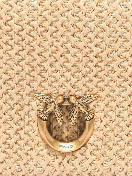 Sac Bandoulière Love Bag Soft Raphia Pinko Beige love bag soft 6023A391 vue secondaire 2