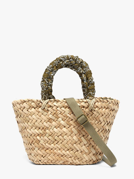 Satchel Bandana Straw Le voyage en panier Green bandana PM968 other view 4