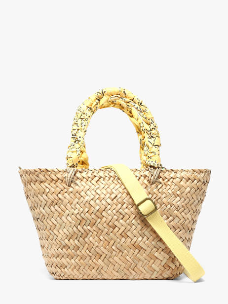 Satchel Bandana Straw Le voyage en panier Yellow bandana PM968 other view 4