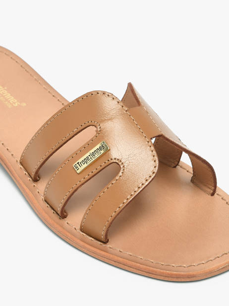 Leather Hadamia Slide Sandals Les tropeziennes Brown accessoires HADAMIA other view 2