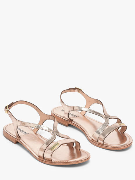 Flip Flops Hamoon In Leather Les tropeziennes Gold accessoires HAMOON other view 1