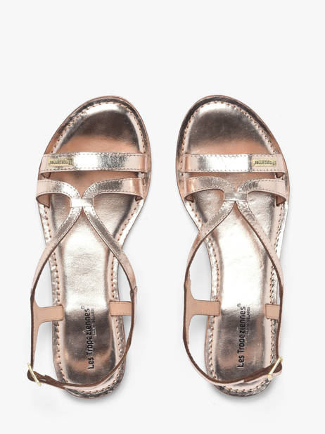 Flip Flops Hamoon In Leather Les tropeziennes Gold accessoires HAMOON other view 3