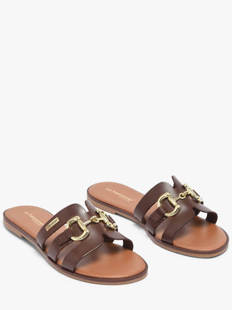 Slippers Hamia In Leather Les tropeziennes Brown accessoires HAMIA other view 1