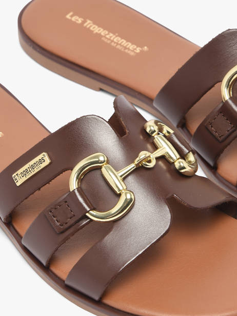 Slippers Hamia In Leather Les tropeziennes Brown accessoires HAMIA other view 2