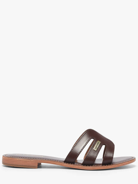 Slippers Damia In Leather Les tropeziennes Brown accessoires DAMIA