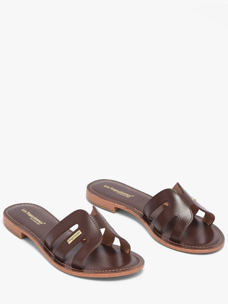 Slippers Damia In Leather Les tropeziennes Brown accessoires DAMIA other view 1