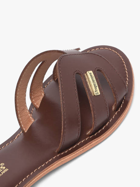 Slippers Damia In Leather Les tropeziennes Brown accessoires DAMIA other view 2