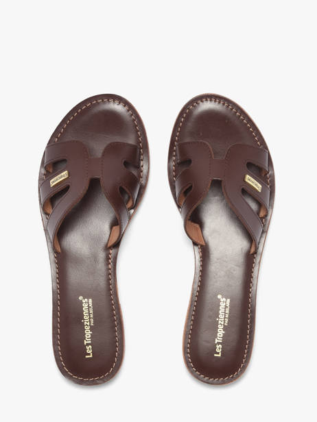 Slippers Damia In Leather Les tropeziennes Brown accessoires DAMIA other view 3