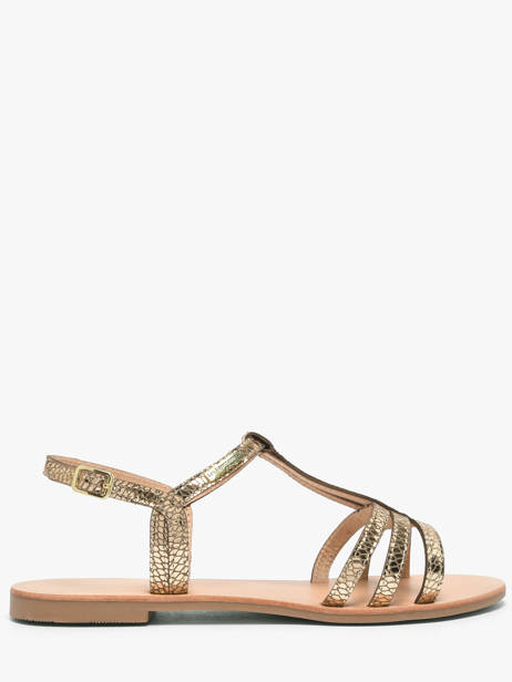 Flip Flops In Leather Les tropeziennes Gold accessoires HAMELIE