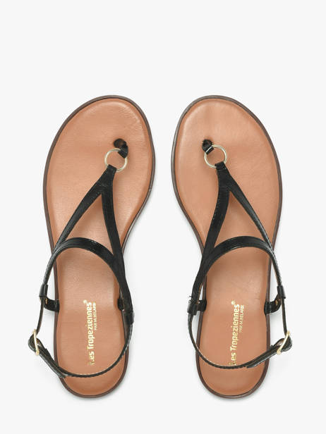 Flip Flops In Leather Les tropeziennes Black accessoires HATOME other view 3