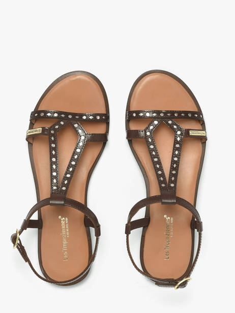 Flip Flops In Leather Les tropeziennes Brown accessoires HELECTRA other view 3