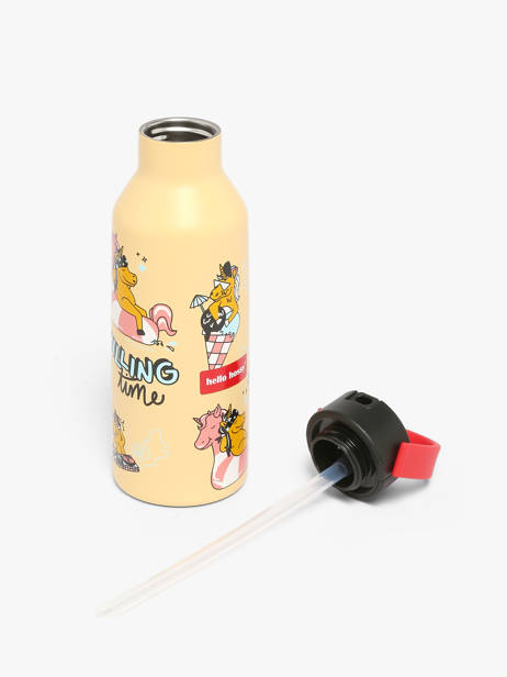 Drinking Bottle 500 Ml Hello hossy Yellow cool kids 500M other view 3