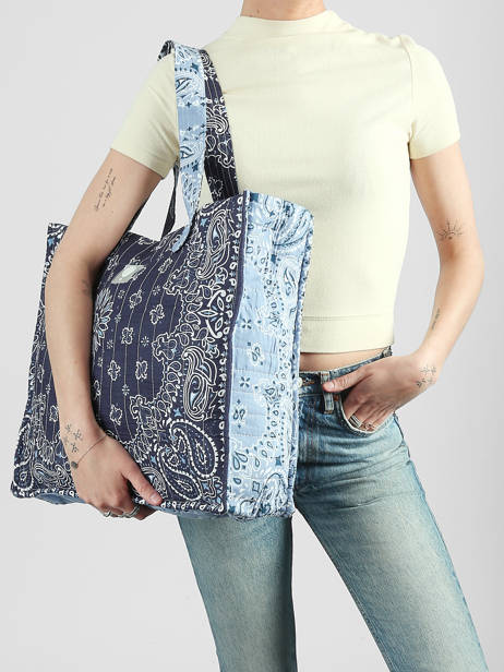 Sac Porté épaule Bandana Coton Le voyage en panier Bleu bandana PM965 vue secondaire 1