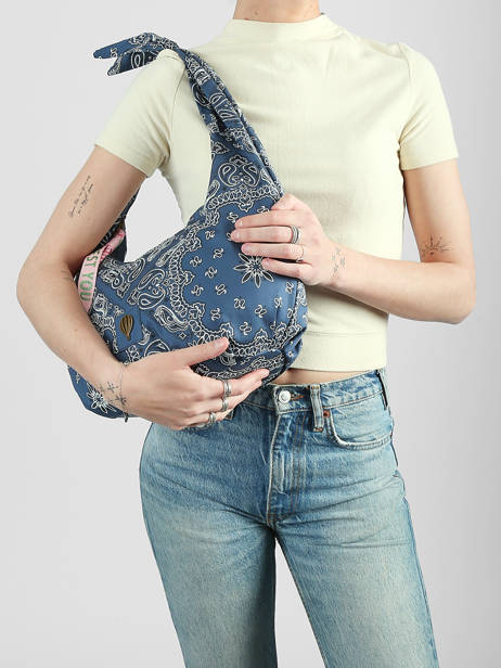 Shoulder Bag Bandana Cotton Le voyage en panier Blue bandana PM970 other view 1