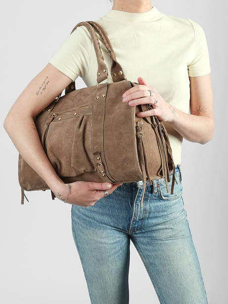 A4 Size Shoulder Bag Velvet Milano Beige velvet VE24095O other view 1
