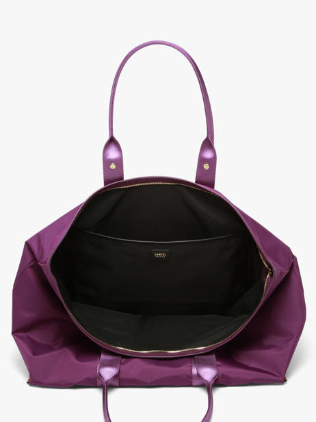Large Tote Bag Mistral Rollable Nylon And Leather Lancel Violet mistral A13996 other view 4
