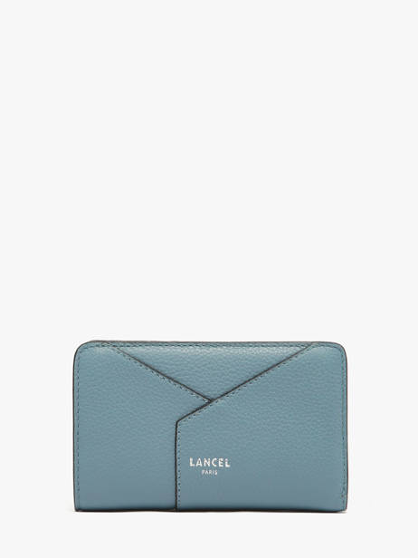 Wallet Enveloppe Leather Lancel Blue enveloppe A13710