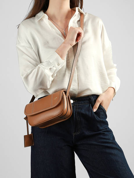 Small Leather Victoire Crossbody Bag Lancel Brown victoire A13991 other view 1
