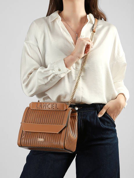 Medium Leather Ninon Ajouré Crossbody Bag Lancel Brown ninon A14009 other view 1
