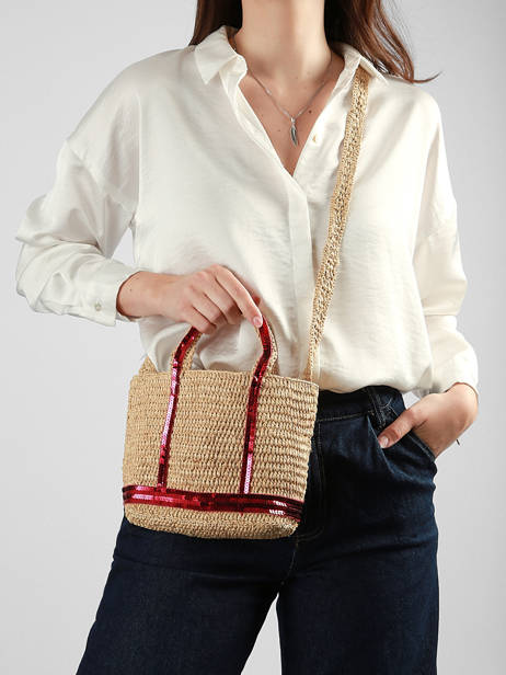 Crossbody Bag Baby Cabas Raffia Sequins Vanessa bruno Beige cabas raphia 64V40410 other view 1