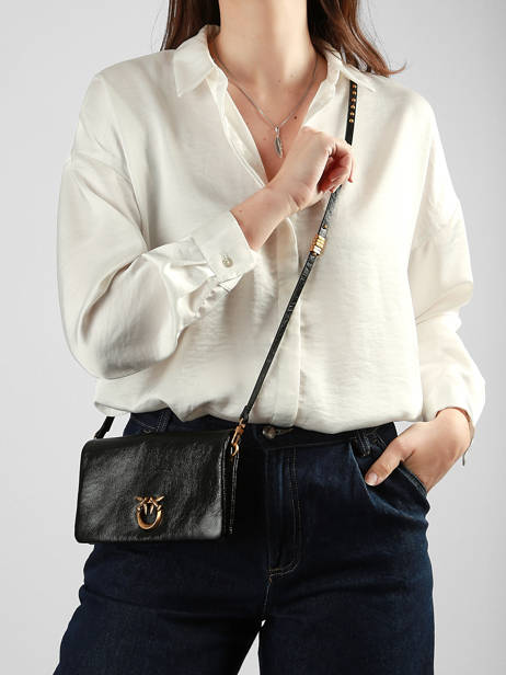 Shoulder Bag Love Bag Icon Leather Pinko Black love bag icon 6023A315 other view 1
