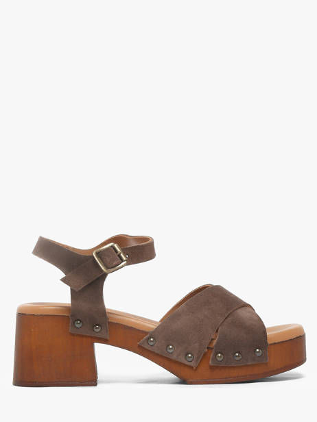 Heeled Sandals In Leather Semerdjian Brown accessoires MICOL