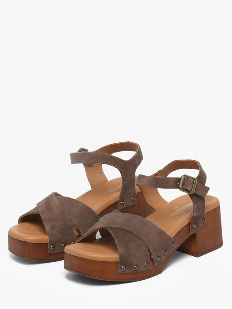 Heeled Sandals In Leather Semerdjian Brown accessoires MICOL other view 1