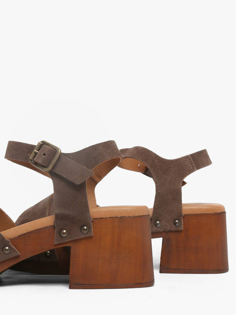 Heeled Sandals In Leather Semerdjian Brown accessoires MICOL other view 2
