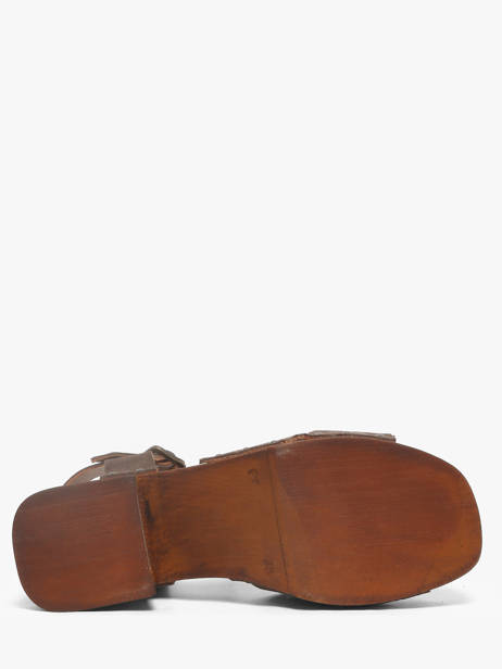 Heeled Sandals In Leather Semerdjian Brown accessoires MICOL other view 4