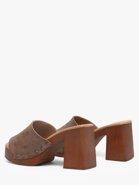 Heeled Slippers In Leather Semerdjian Brown accessoires LAILA other view 2