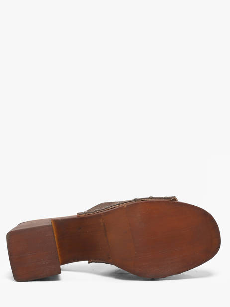 Heeled Slippers In Leather Semerdjian Brown accessoires LAILA other view 4