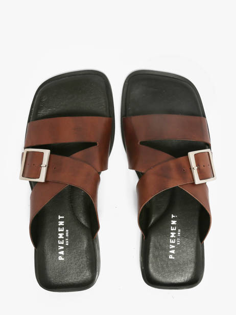 Slippers In Leather Pavement Brown women 25276 other view 3
