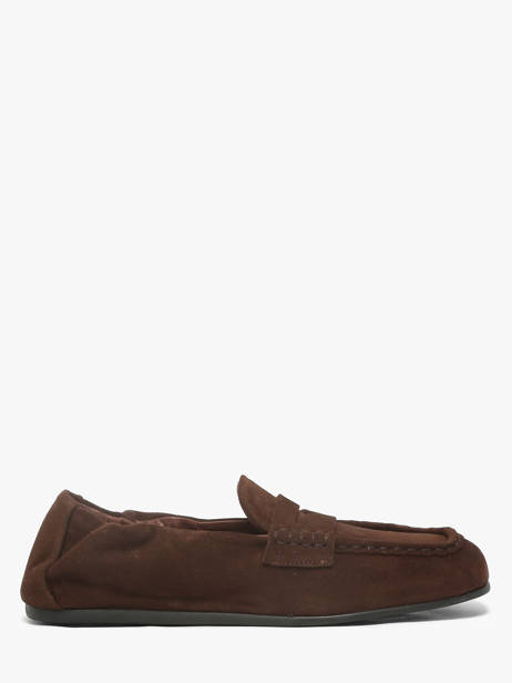 Moccasins In Leather Pavement Brown accessoires 1