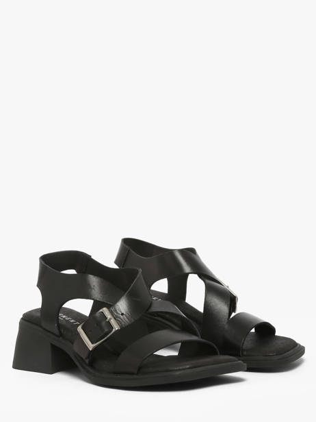 Heeled Sandals In Leather Pavement Black accessoires 25273 other view 1