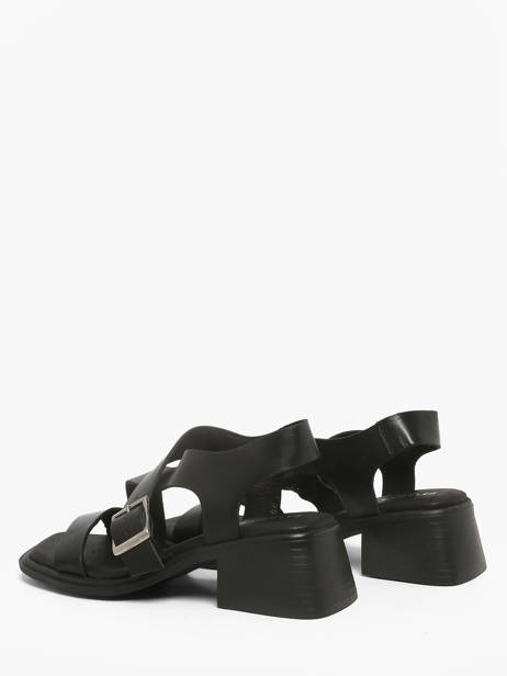 Heeled Sandals In Leather Pavement Black accessoires 25273 other view 2