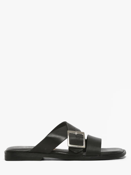 Slippers In Leather Pavement Black accessoires 25276