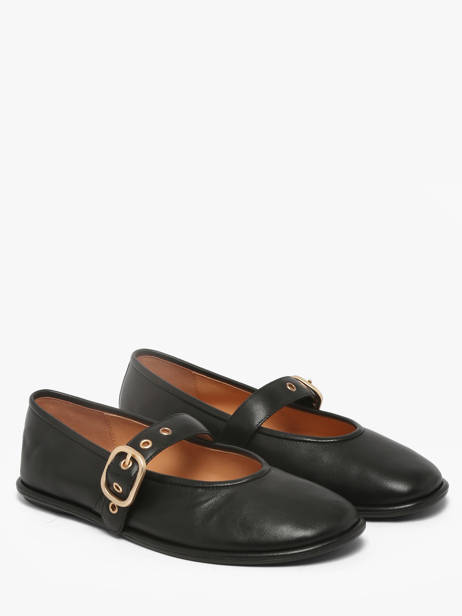 Ballerinas With Straps In Leather Inuovo Black accessoires CT005BLK other view 1