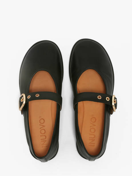 Ballerinas With Straps In Leather Inuovo Black accessoires CT005BLK other view 3