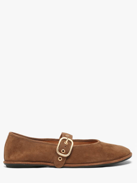 Ballerinas With Straps In Leather Inuovo Brown accessoires CT005KCN