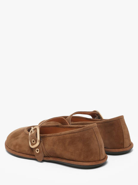 Ballerinas With Straps In Leather Inuovo Brown accessoires CT005KCN other view 2