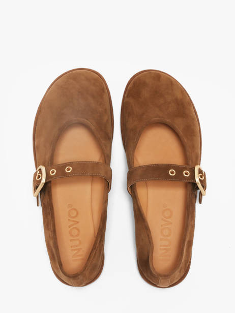 Ballerinas With Straps In Leather Inuovo Brown accessoires CT005KCN other view 3