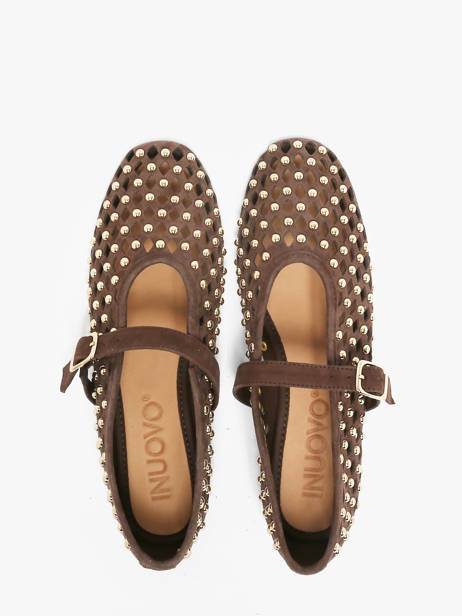Ballerinas With Straps In Leather Inuovo Brown accessoires NK003KDR other view 3
