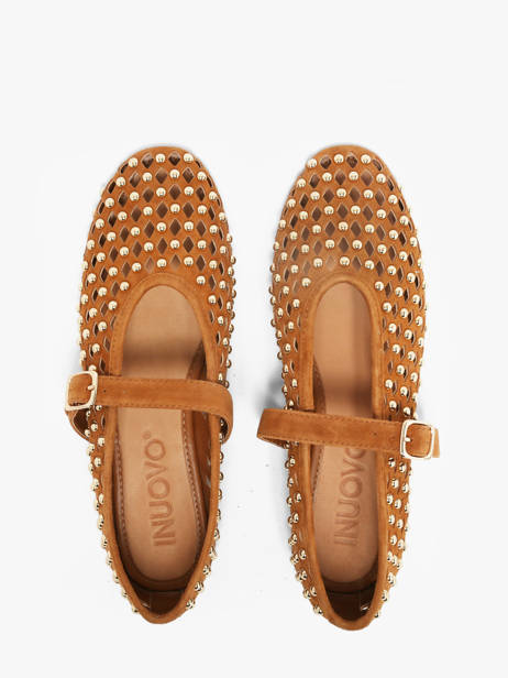 Ballerinas With Straps In Leather Inuovo Brown accessoires NK003KCC other view 3