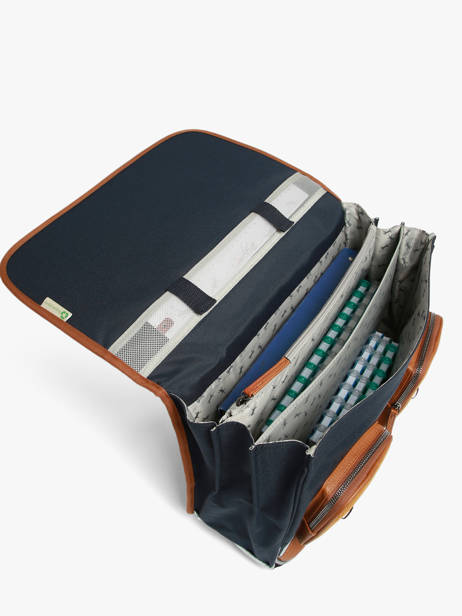 Cartable 3 Compartiments Cameleon Bleu vintage urban CA41 vue secondaire 4