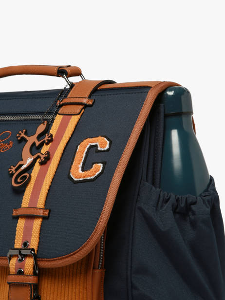Cartable 3 Compartiments Cameleon Bleu vintage urban CA41 vue secondaire 6