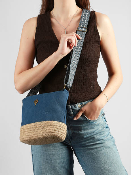 Shoulder Bag City Cotton Le voyage en panier Blue city PM962 other view 1