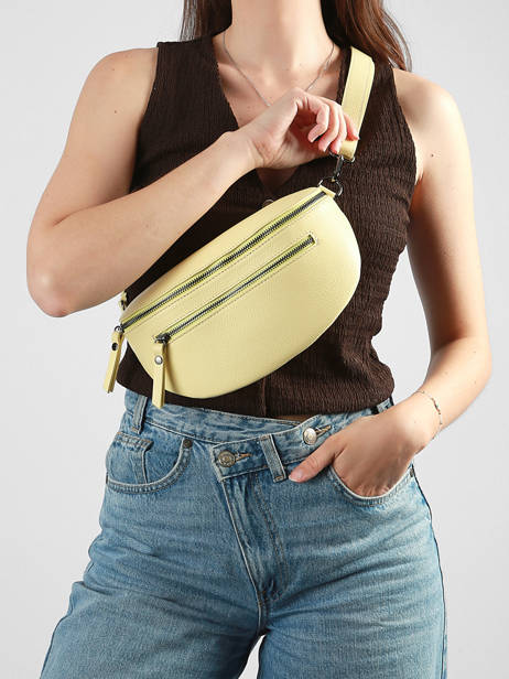 Leather Caviar Belt Bag Milano Yellow caviar CA23111 other view 1