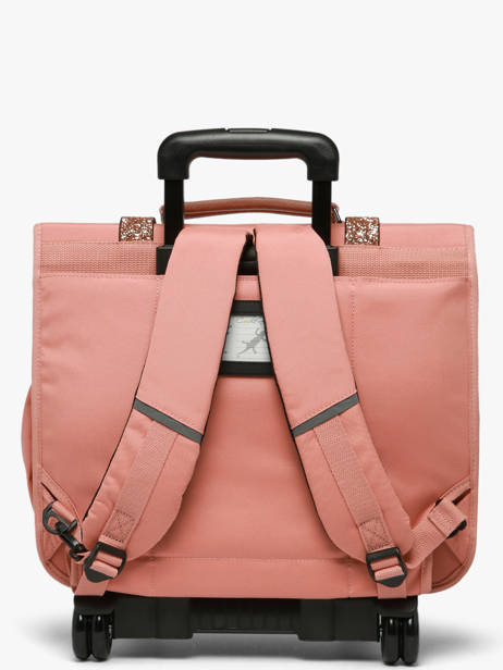 3-compartment Wheeled Satchel Cameleon Pink vintage fantasy CR41 other view 5