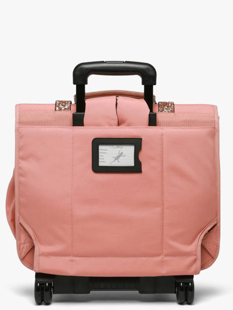 3-compartment Wheeled Satchel Cameleon Pink vintage fantasy CR41 other view 6
